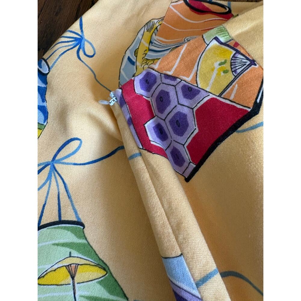 Patricia Paris Designs Mini Skirt Koi Fish Paper Lanterns Yellow Size 6 Rare - Picture 5 of 6